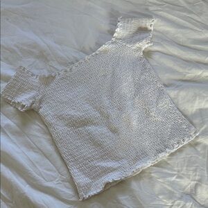 White Smocked Women's Top